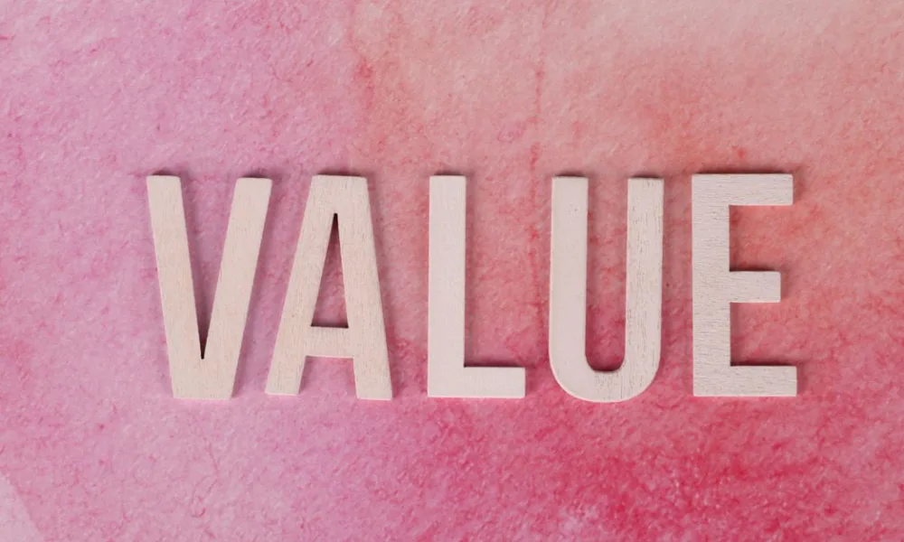 Brand equity represented by the word value