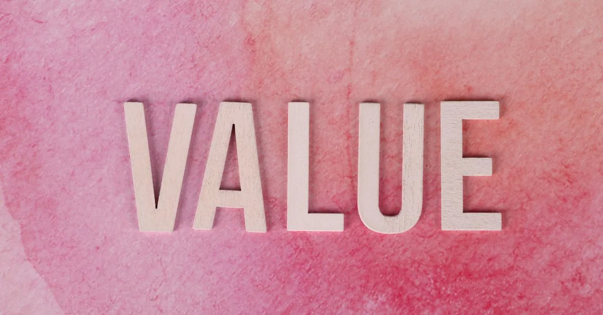 Brand equity represented by the word value