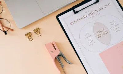 Brand positioning strategy planning on a board