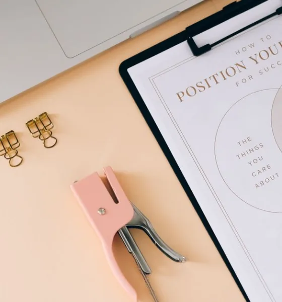Brand positioning strategy planning on a board