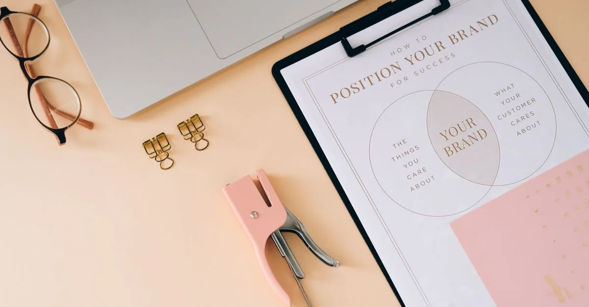 Brand positioning strategy planning on a board